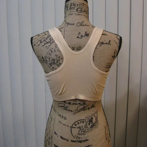 NWOT nude zip front sports bra M med - Picture 4 of 6